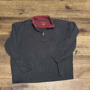 Orvis gray quarter‎ zip sweater XL